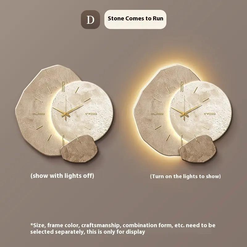 Stylish lucky stone wall clock with durable car body sheet frame