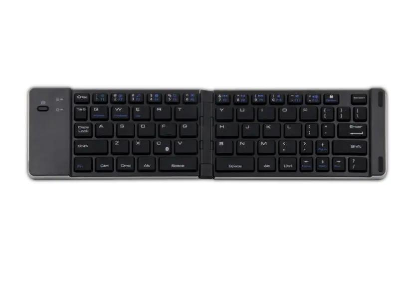 Wireless foldable keyboard unfolded showing full QWERTY layout