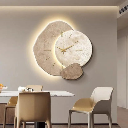 Modern UV design wall clock with HD mini jet pointer for restaurant
