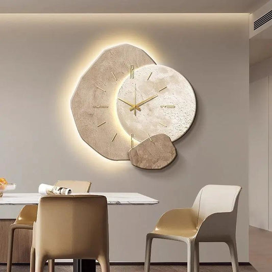 Modern UV design wall clock with HD mini jet pointer for restaurant