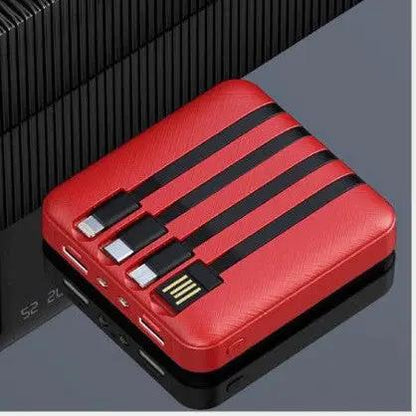 Mirror power bank available in black red and blue colours
