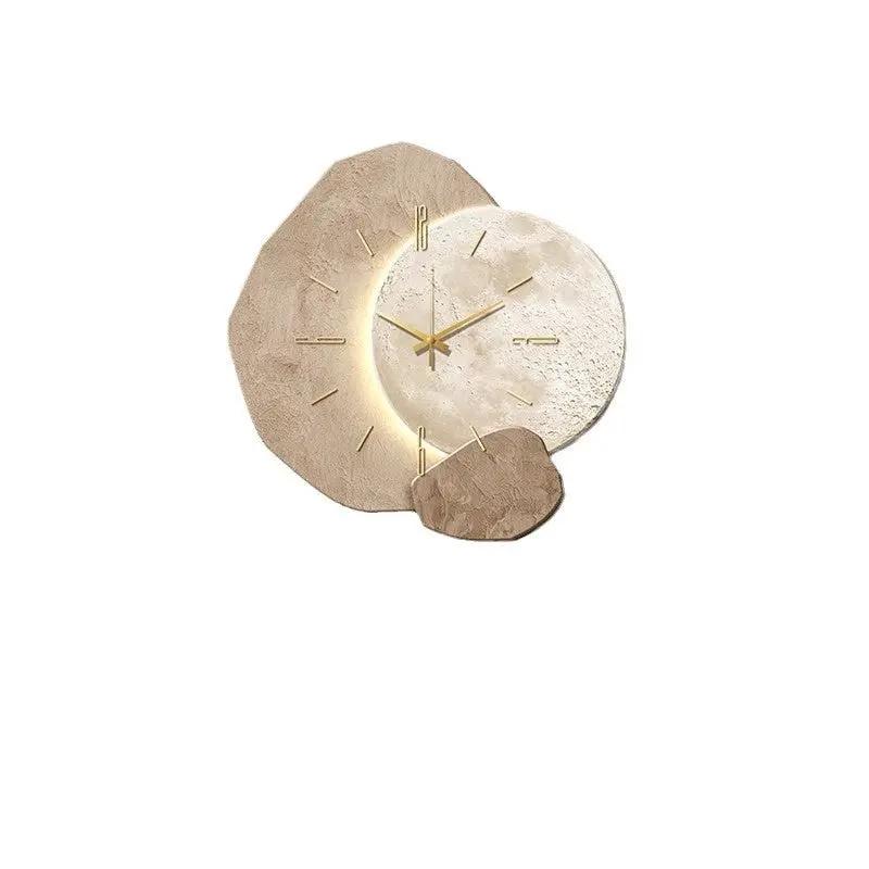 Lucky stone wall clock with HD flat design and mini jet pointer