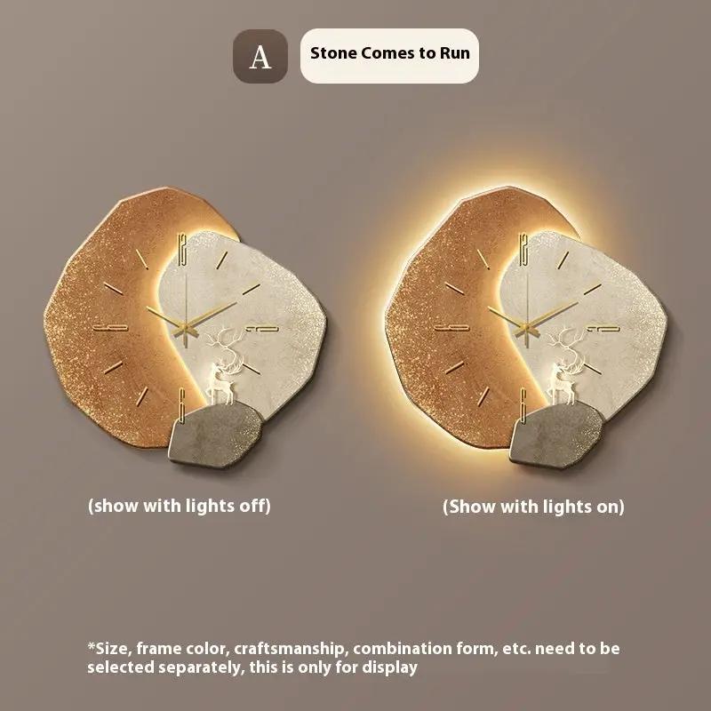 Modern restaurant clock with artistic UV printed design