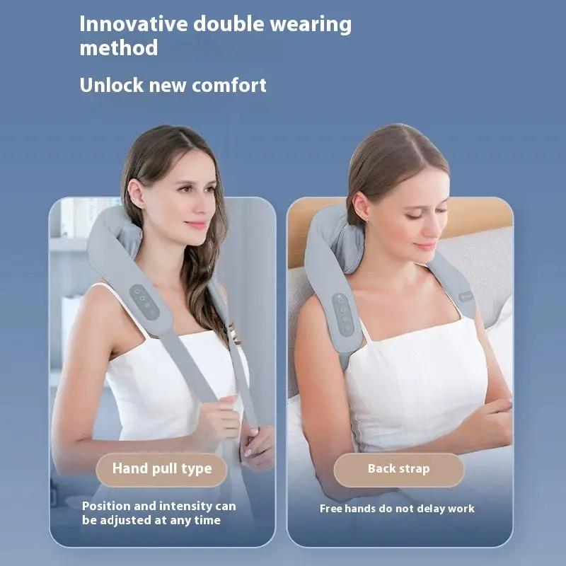 Rechargeable neck massager showing USB charging port