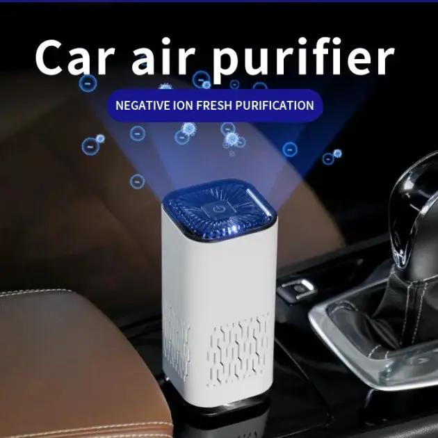 Compact negative ion air purifier for car and home use