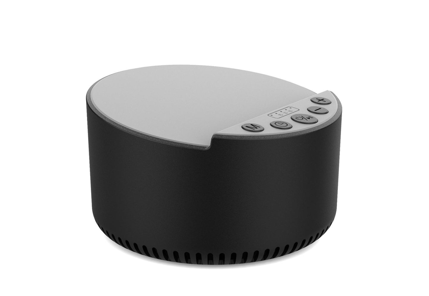 Compact wireless charger speaker showing 6 sleep sound options
