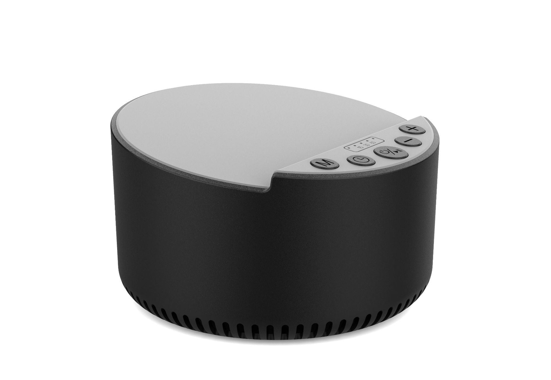Compact wireless charger speaker showing 6 sleep sound options