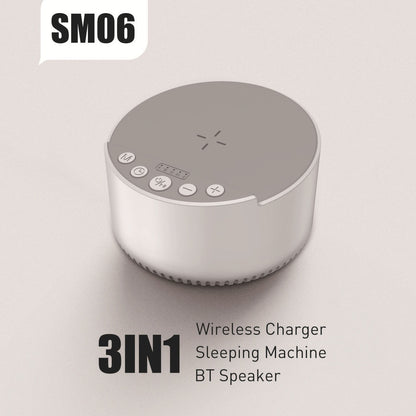 Bedside Bluetooth speaker with white noise and wireless charging pad