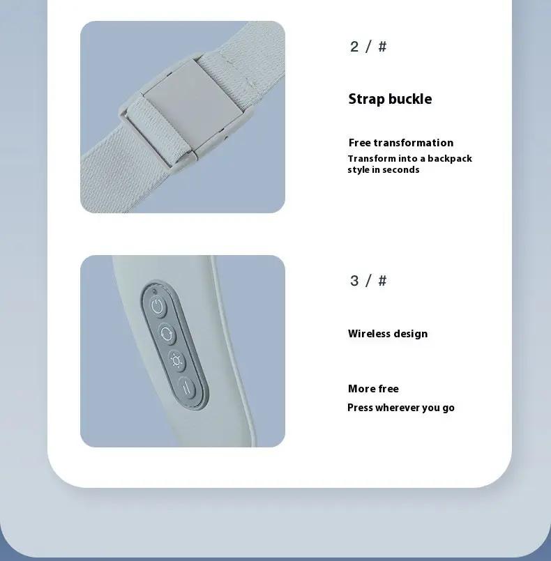 Portable neck and shoulder massage instrument for pain relief